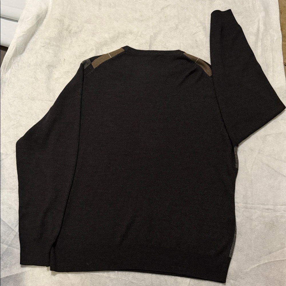 Dockers Men's Crewneck Argyle Plaid Sweater - Black, Brown, Gray - Picture 3 of 3